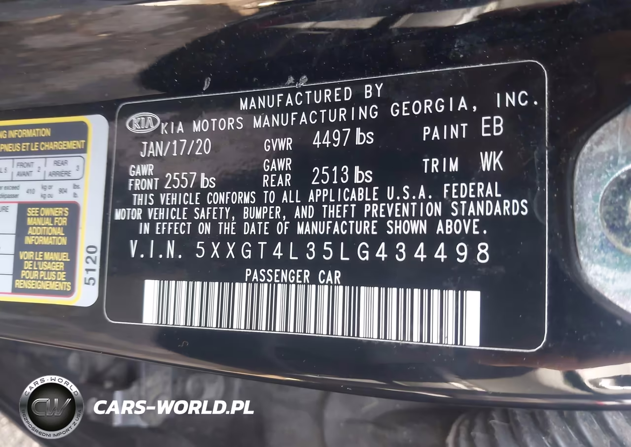 2020 Kia Optima Lx VIN:5XXGT4L35LG434498 - 9