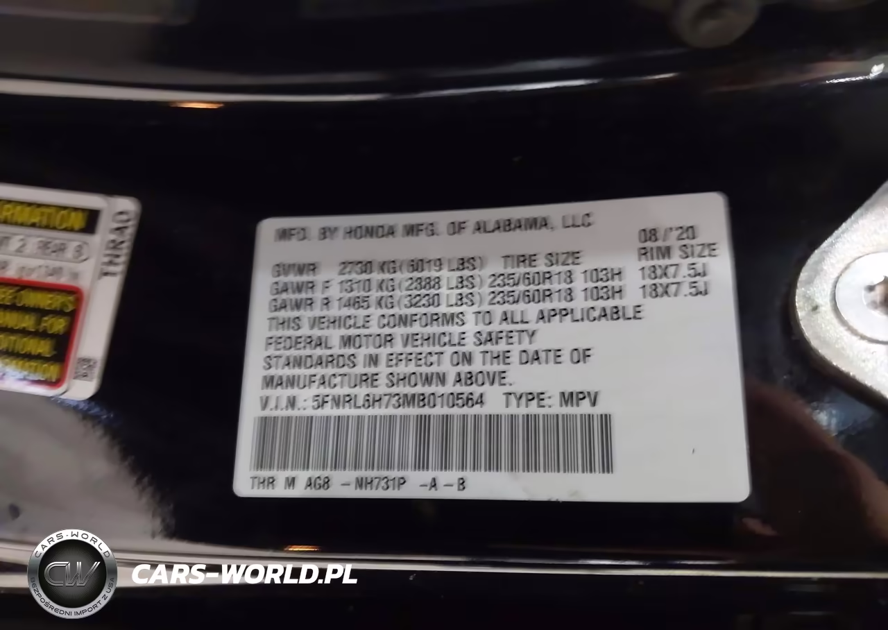 2021 Honda Odyssey Ex-L VIN:5FNRL6H73MB010564 - 9