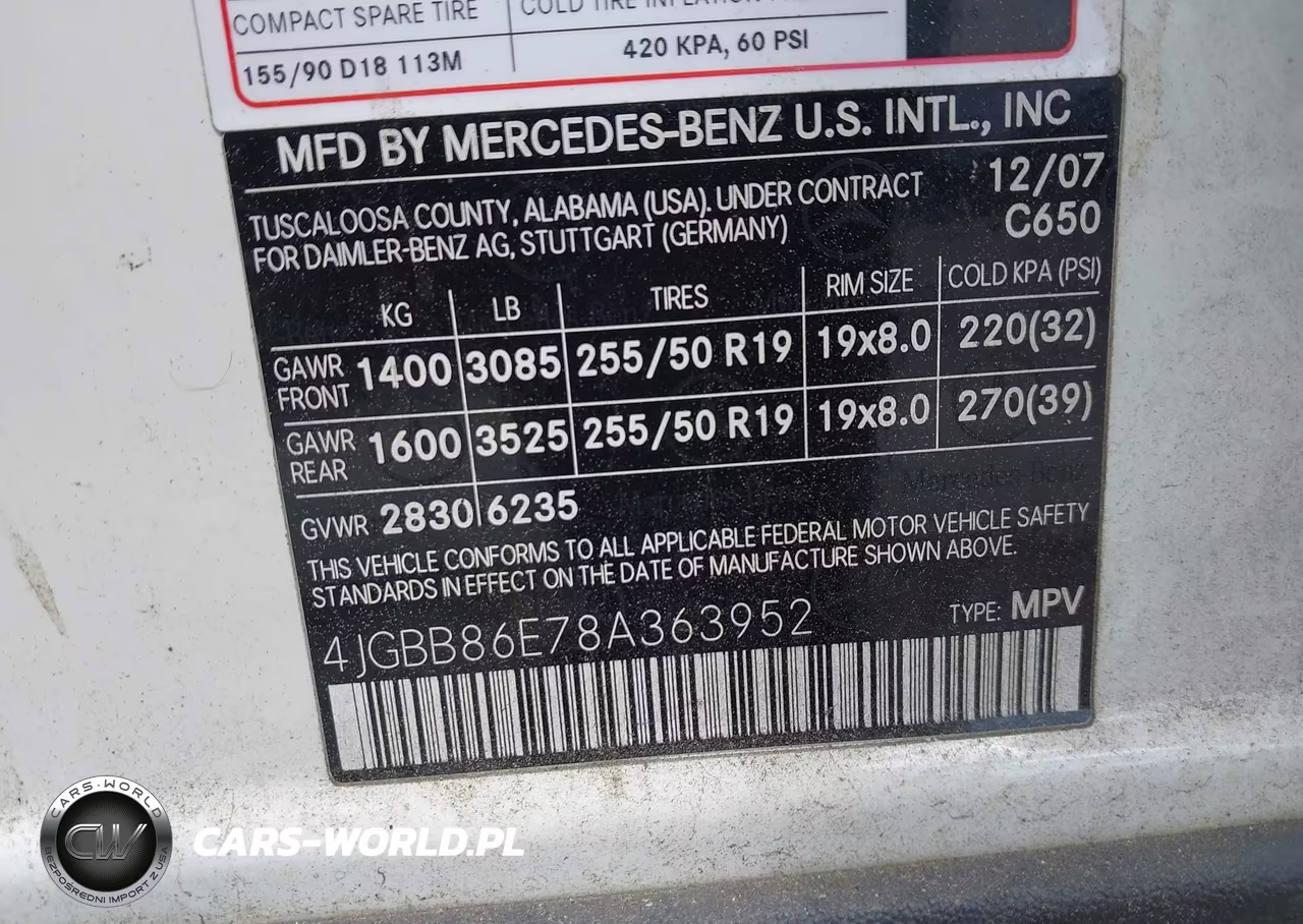 2008 Mercedes-Benz Ml 350 4Matic VIN:4JGBB86E78A363952 - 9