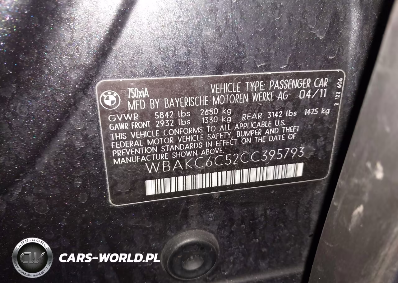 2012 BMW 750I xDrive VIN:WBAKC6C52CC395793 - 9