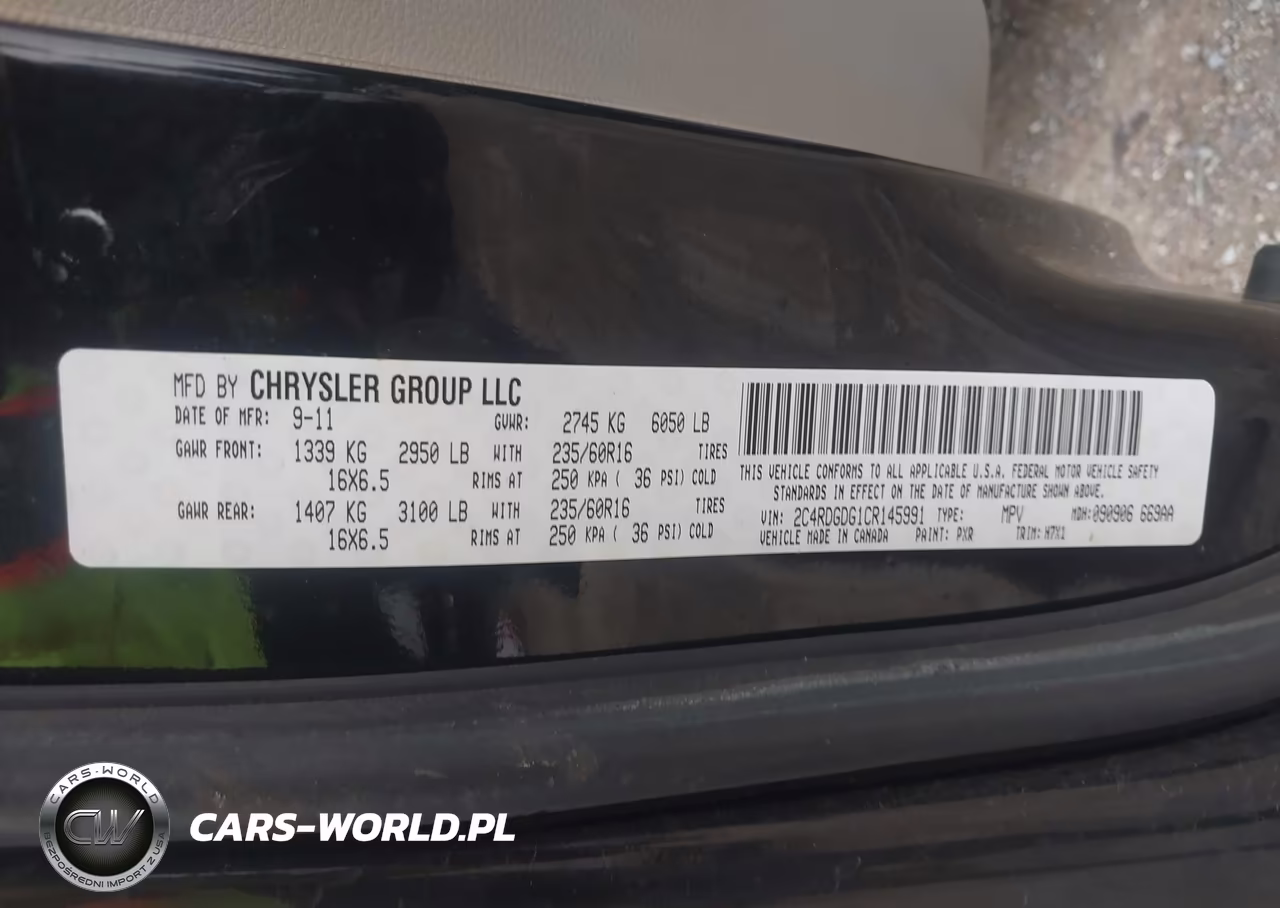 2012 Dodge Grand Caravan Crew VIN:2C4RDGDG1CR145991 - 9
