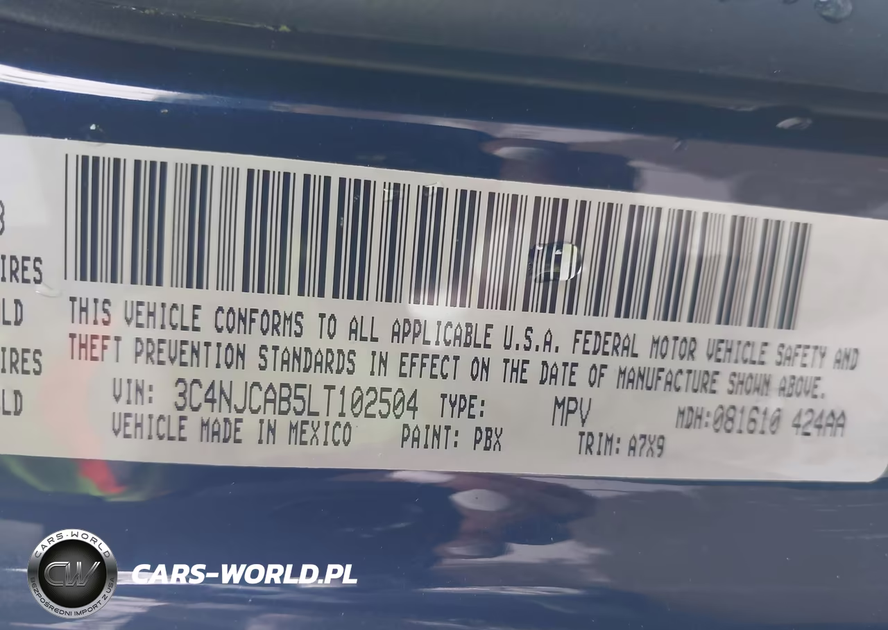 2020 Jeep Compass Sport Fwd VIN:3C4NJCAB5LT102504 - 9