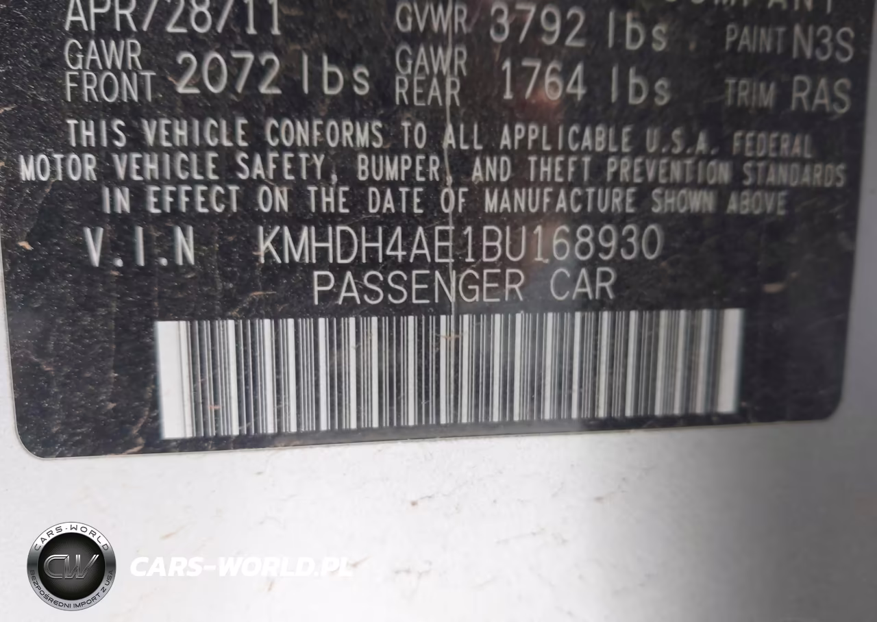 2011 Hyundai Elantra Gls (Ulsan Plant) VIN:KMHDH4AE1BU168930 - 9