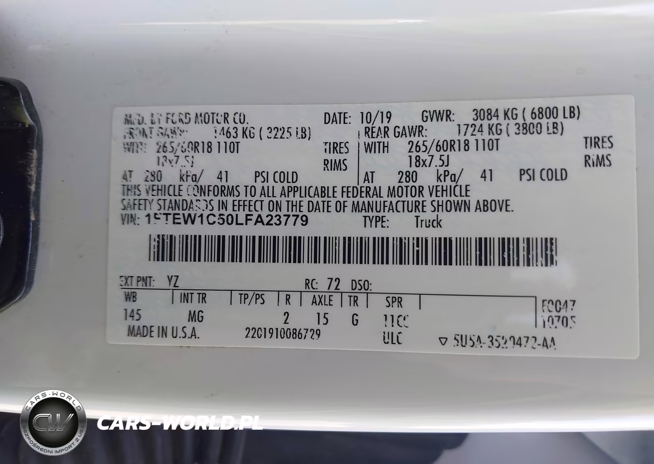 2020 Ford F-150 Xlt VIN:1FTEW1C50LFA23779 - 9