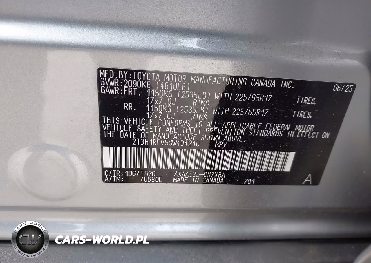 2025 Toyota Rav4 Le VIN:2T3H1RFV5SW404210 - 9