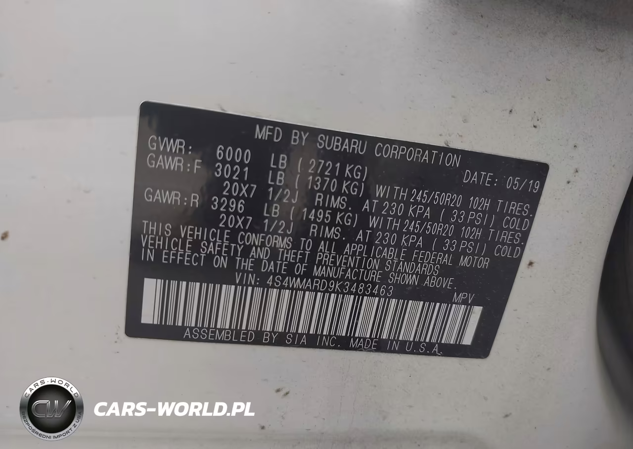 2019 Subaru Ascent Touring VIN:4S4WMARD9K3483463 - 9
