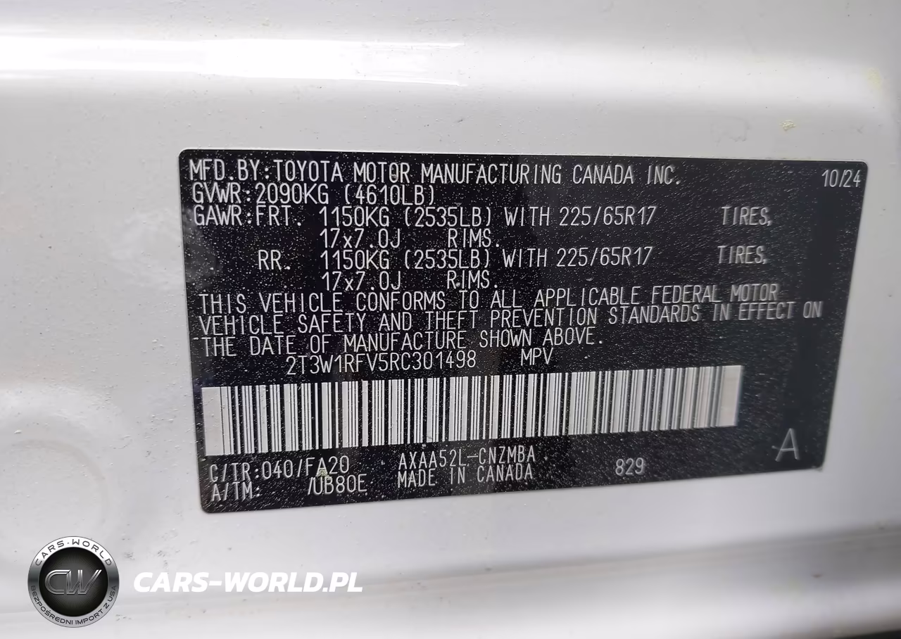2024 Toyota Rav4 Xle VIN:2T3W1RFV5RC301498 - 9