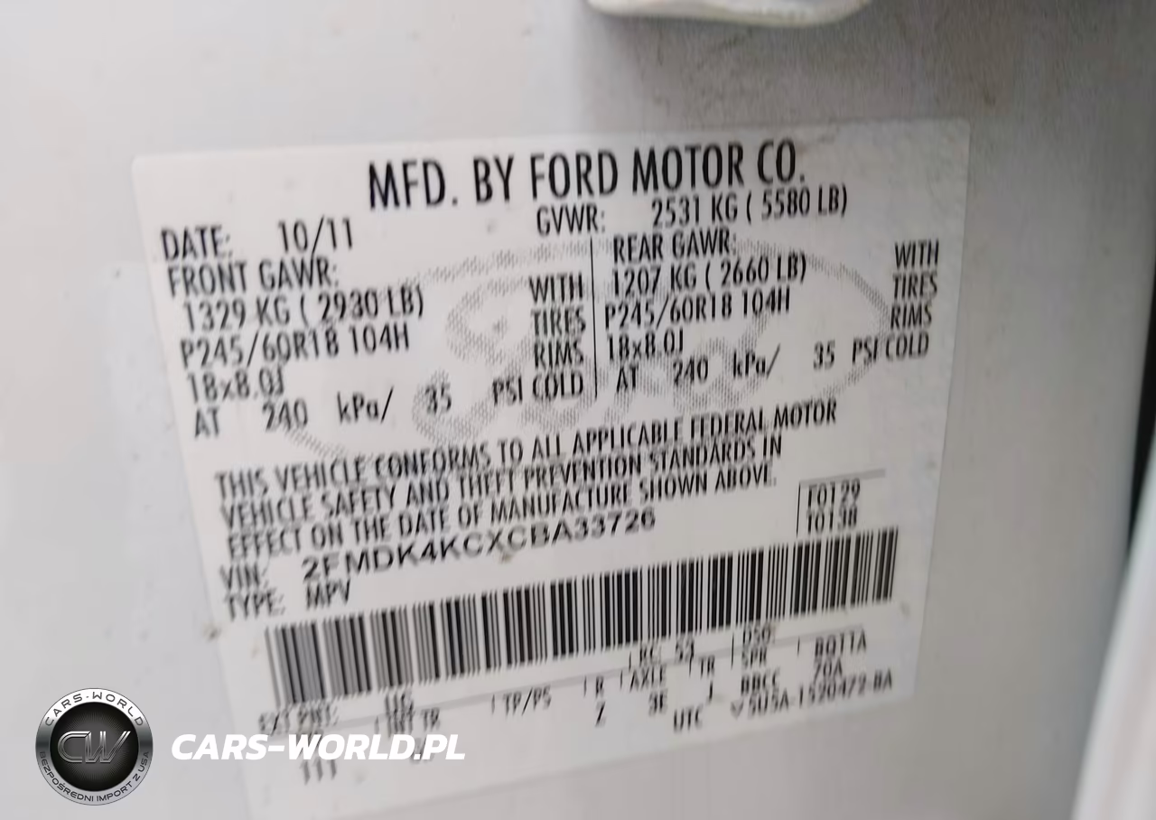 2012 Ford Edge Limited VIN:2FMDK4KCXCBA33726 - 9