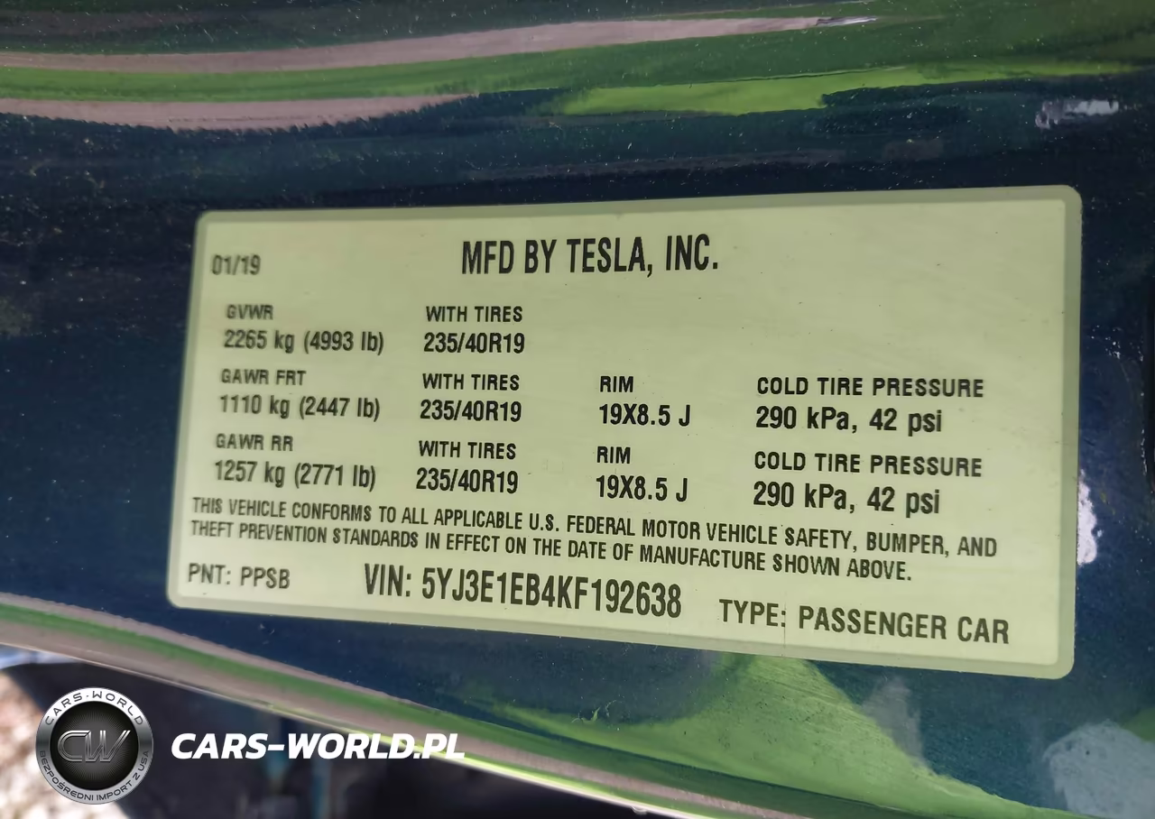 2019 Tesla Model 3 Long Range-Performance VIN:5YJ3E1EB4KF192638 - 9