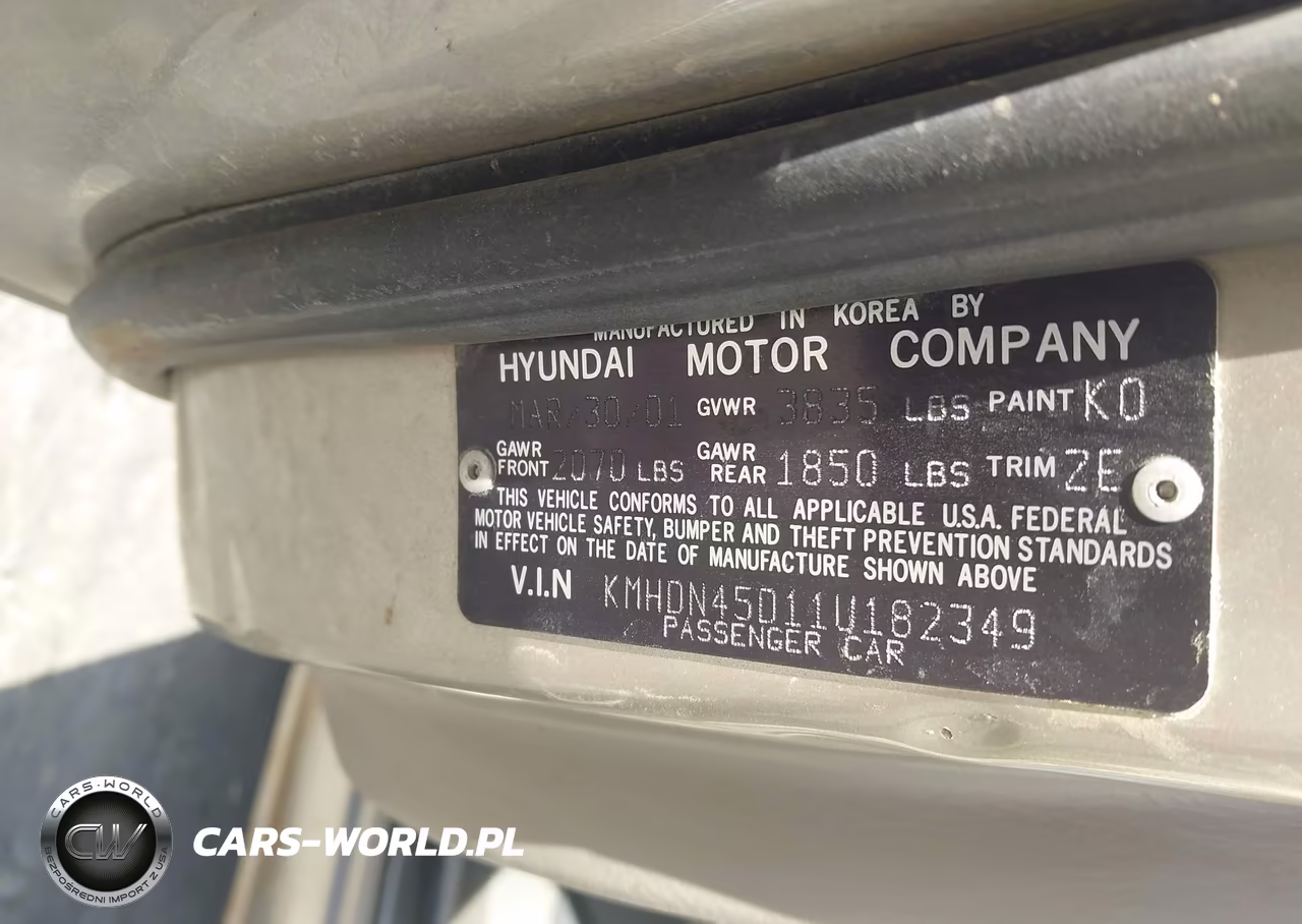2001 Hyundai Elantra Gls VIN:KMHDN45D11U182349 - 9