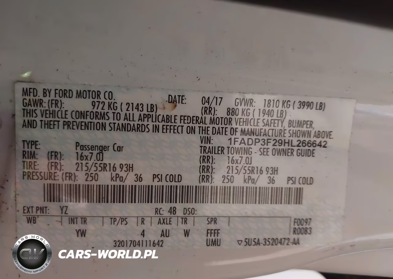 2017 Ford Focus Se VIN:1FADP3F29HL266642 - 9