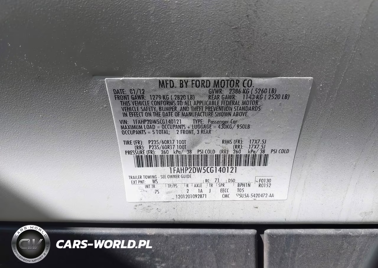2012 Ford Taurus Se VIN:1FAHP2DW5CG140121 - 9