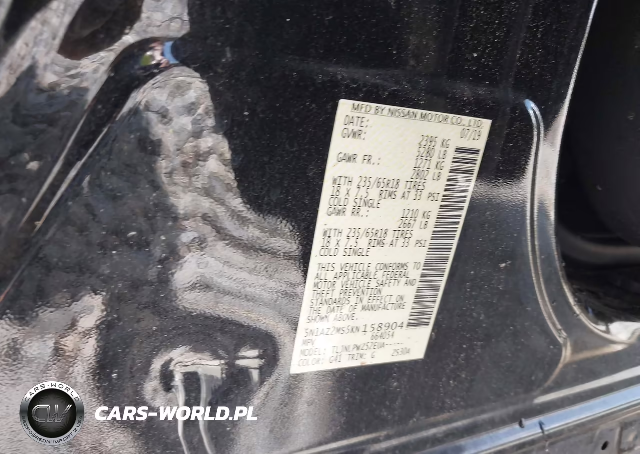 2019 Nissan Murano S VIN:5N1AZ2MS5KN158904 - 9