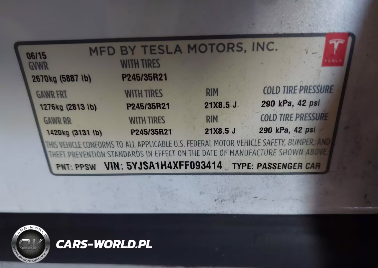 2015 Tesla Model S 85D-P85D VIN:5YJSA1H4XFF093414 - 9
