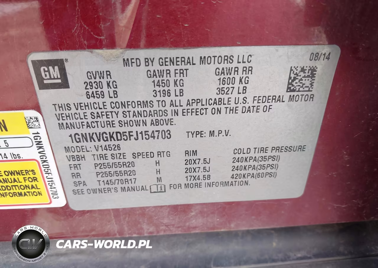 2015 Chevrolet Traverse 1Lt VIN:1GNKVGKD5FJ154703 - 9