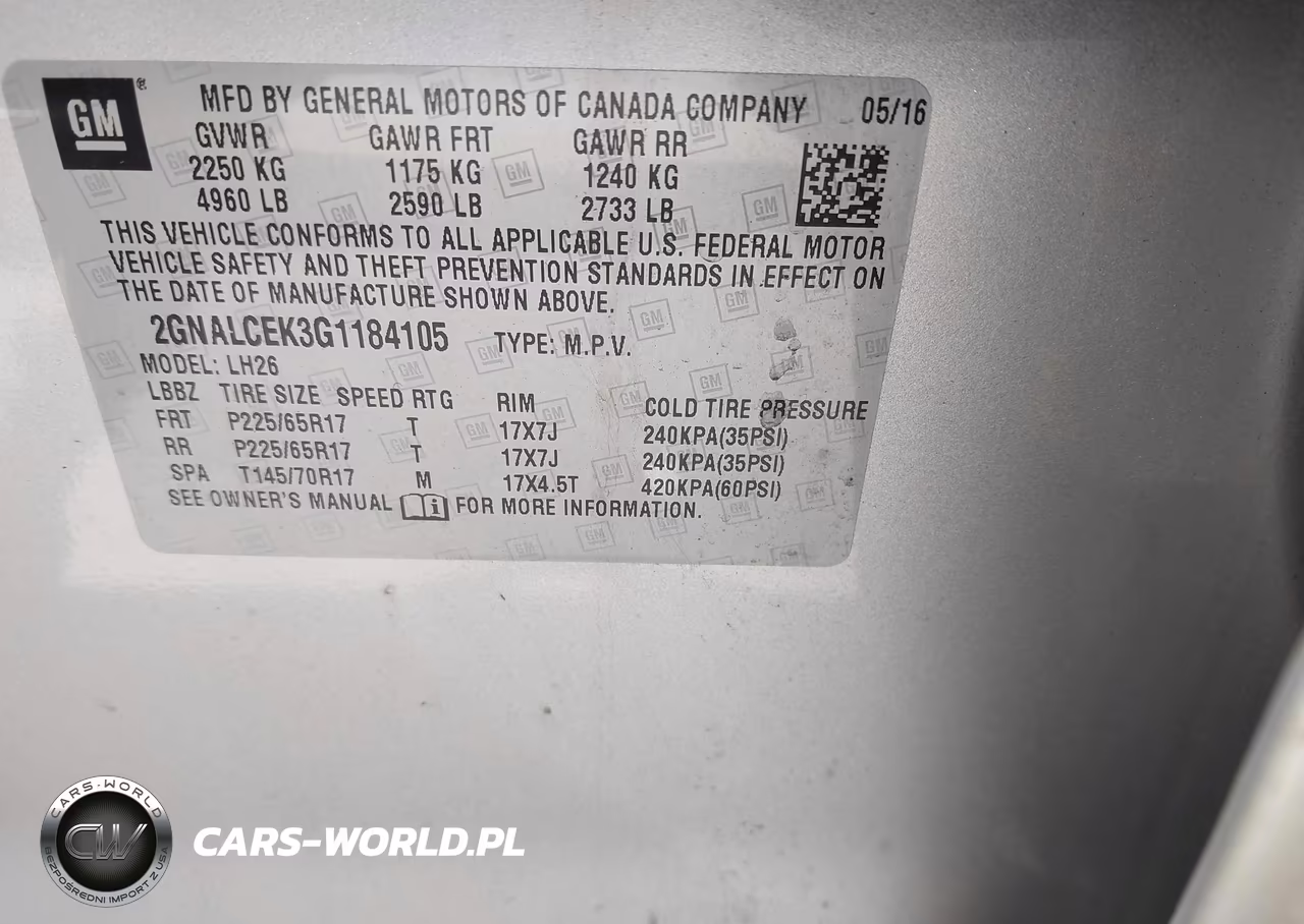 2016 Chevrolet Equinox Lt VIN:2GNALCEK3G1184105 - 9