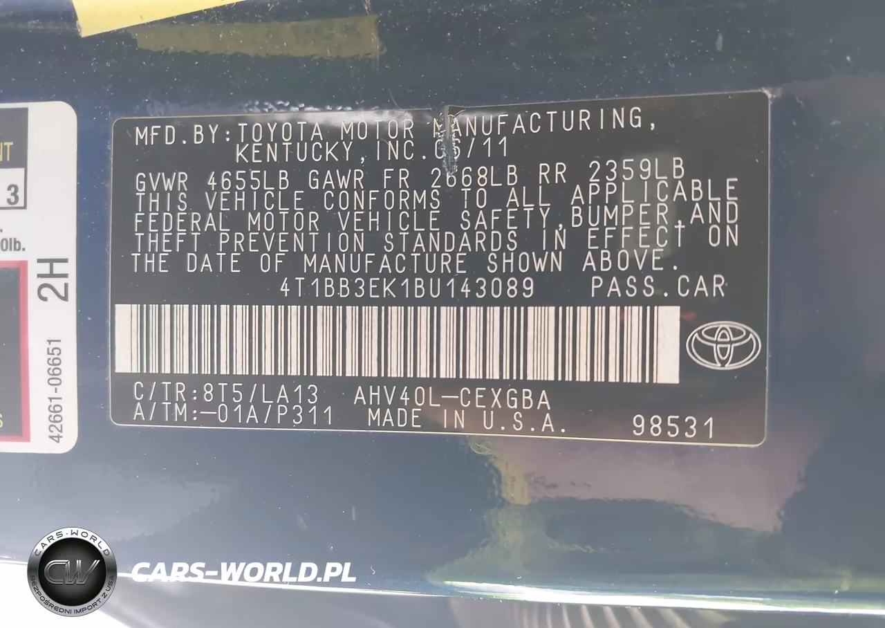 2011 Toyota Camry Hybrid VIN:4T1BB3EK1BU143089 - 9