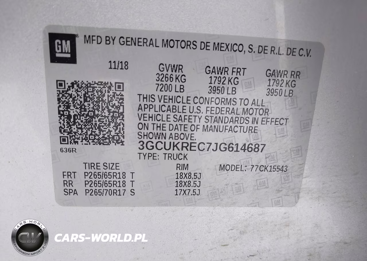 2018 Chevrolet Silverado 1500 2Lt VIN:3GCUKREC7JG614687 - 9