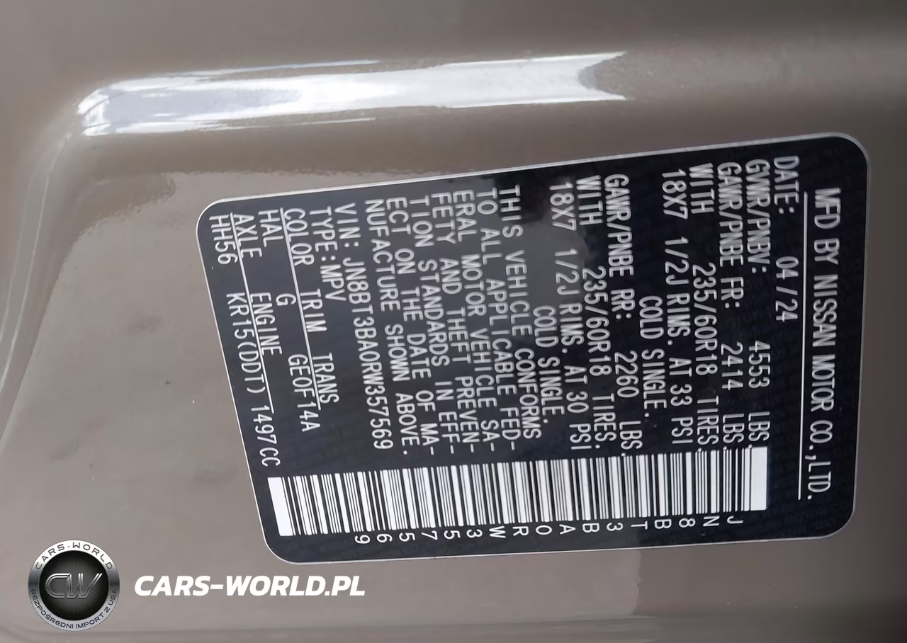 2024 Nissan Rogue Sv Fwd VIN:JN8BT3BA0RW357569 - 9