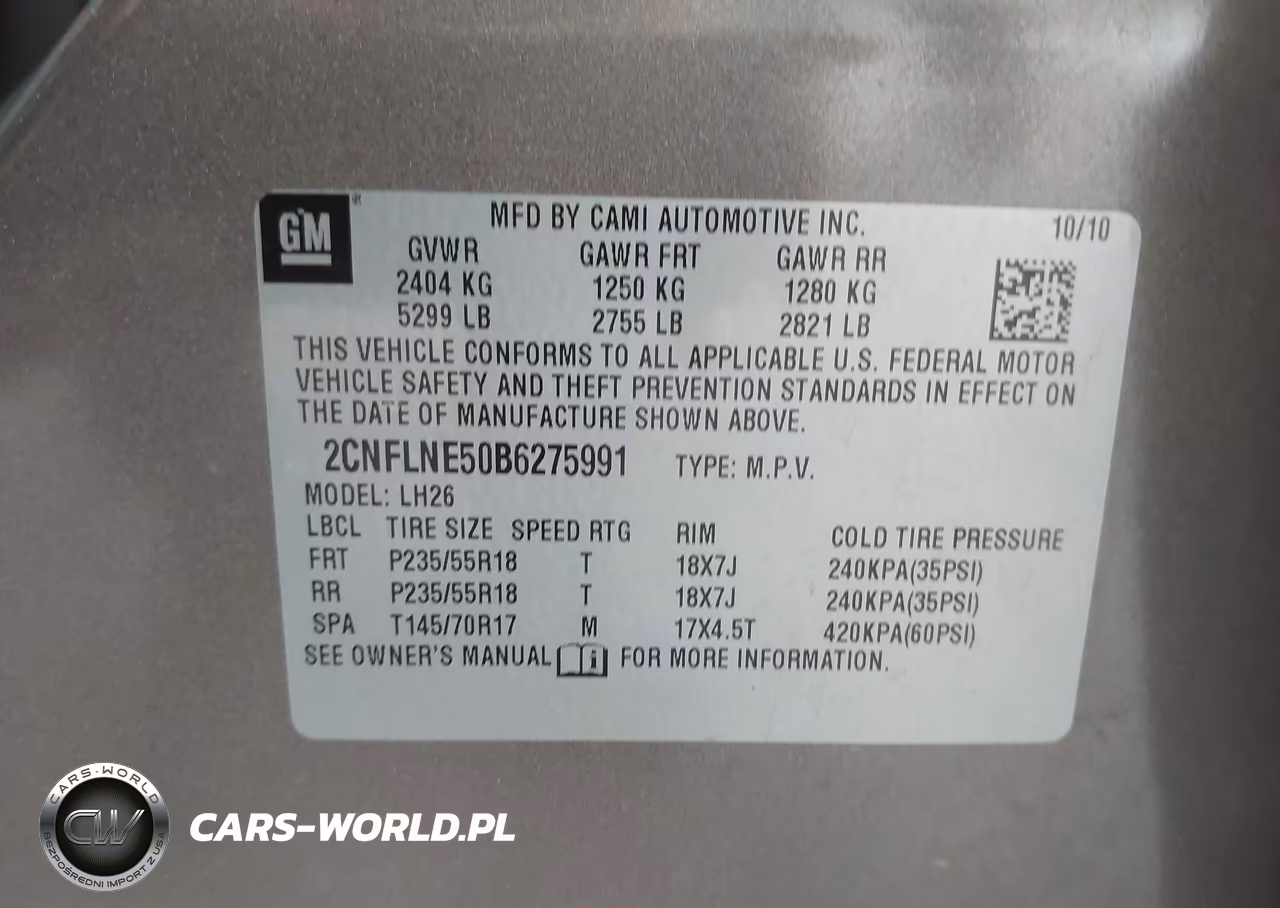 2011 Chevrolet Equinox 2Lt VIN:2CNFLNE50B6275991 - 9