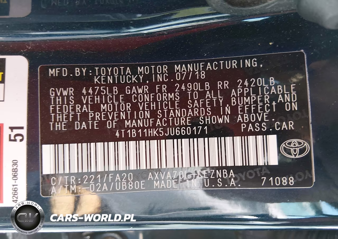 2018 Toyota Camry Le VIN:4T1B11HK5JU660171 - 9