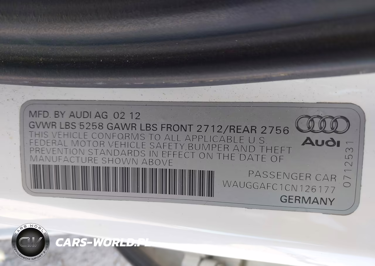 2012 Audi A6 3.0 Premium VIN:WAUGGAFC1CN126177 - 9