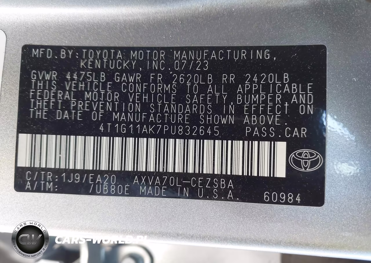 2023 Toyota Camry Se VIN:4T1G11AK7PU832645 - 9