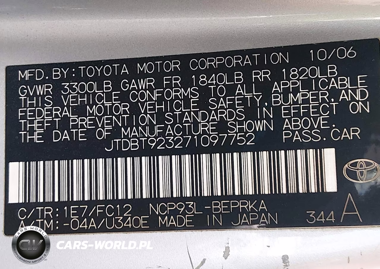 2007 Toyota Yaris VIN:JTDBT923271097752 - 9