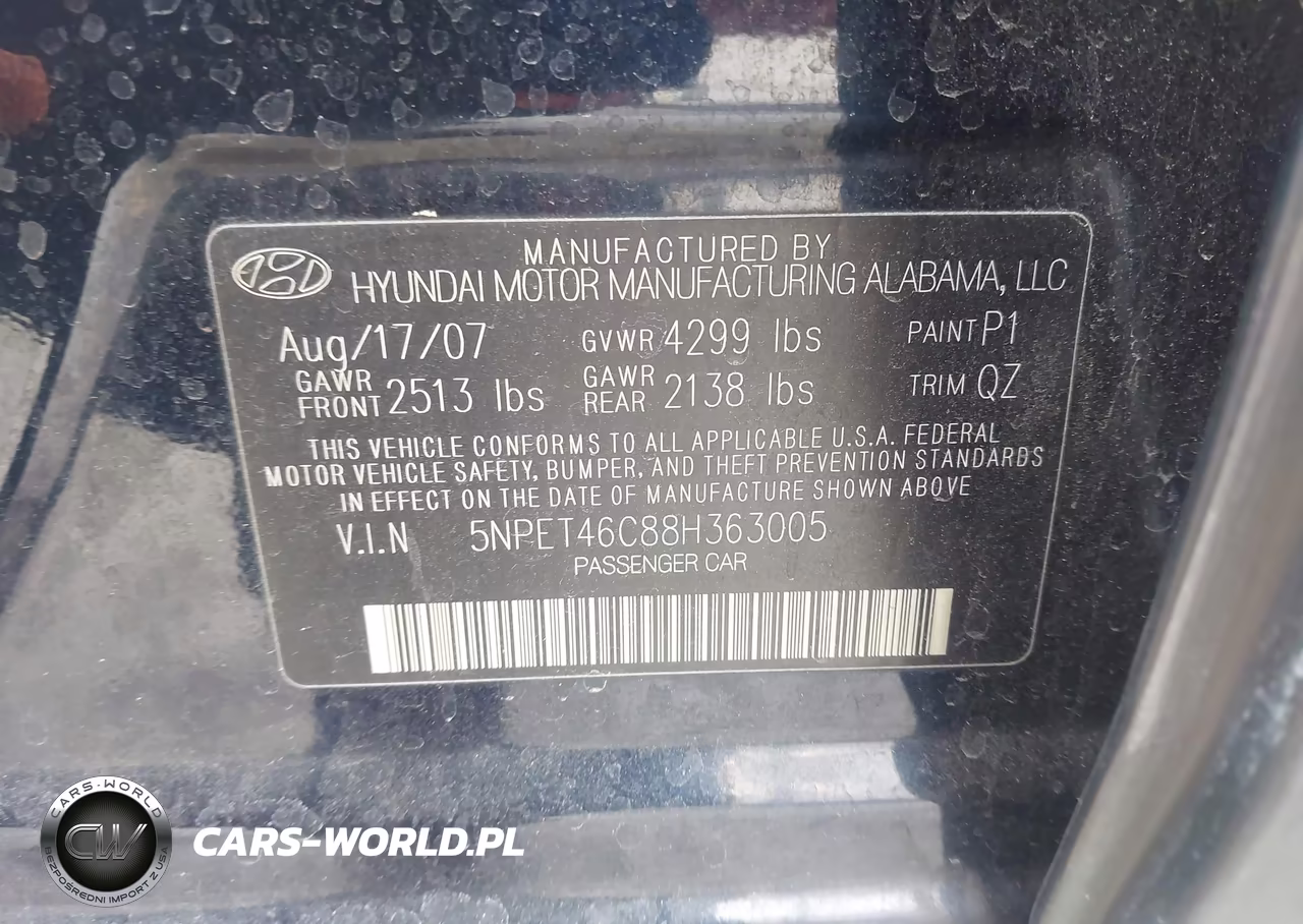 2008 Hyundai Sonata Gls VIN:5NPET46C88H363005 - 9