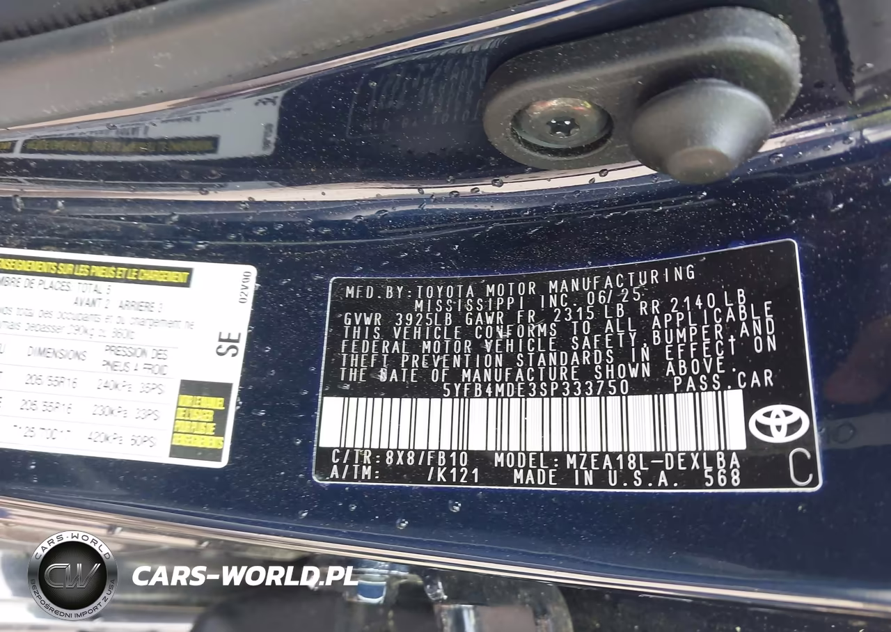 2025 Toyota Corolla Le VIN:5YFB4MDE3SP333750 - 9