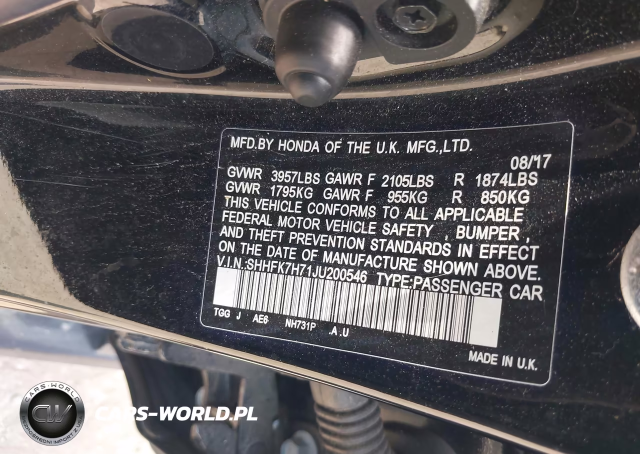 2018 Honda Civic Ex-L VIN:SHHFK7H71JU200546 - 9