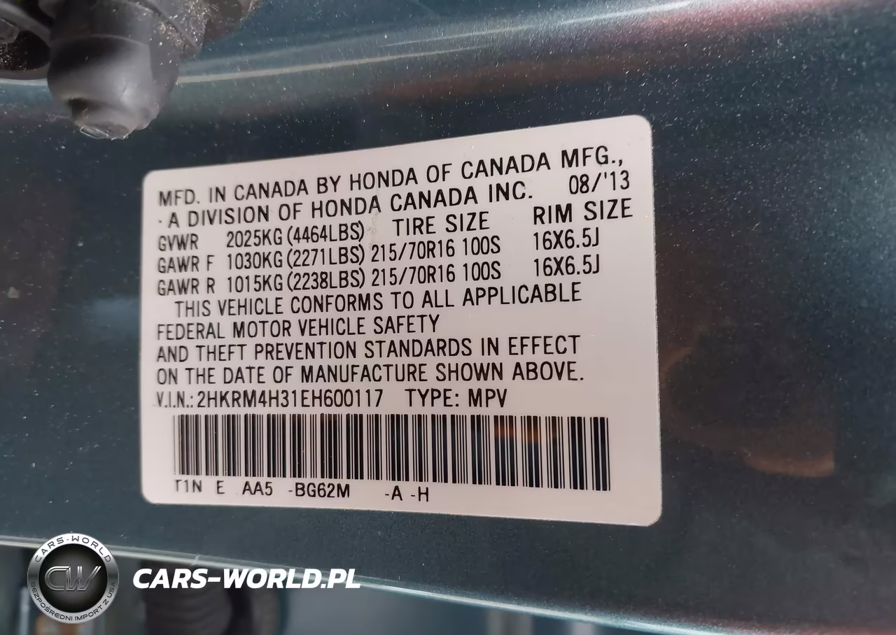 2014 Honda Cr-V Lx VIN:2HKRM4H31EH600117 - 9