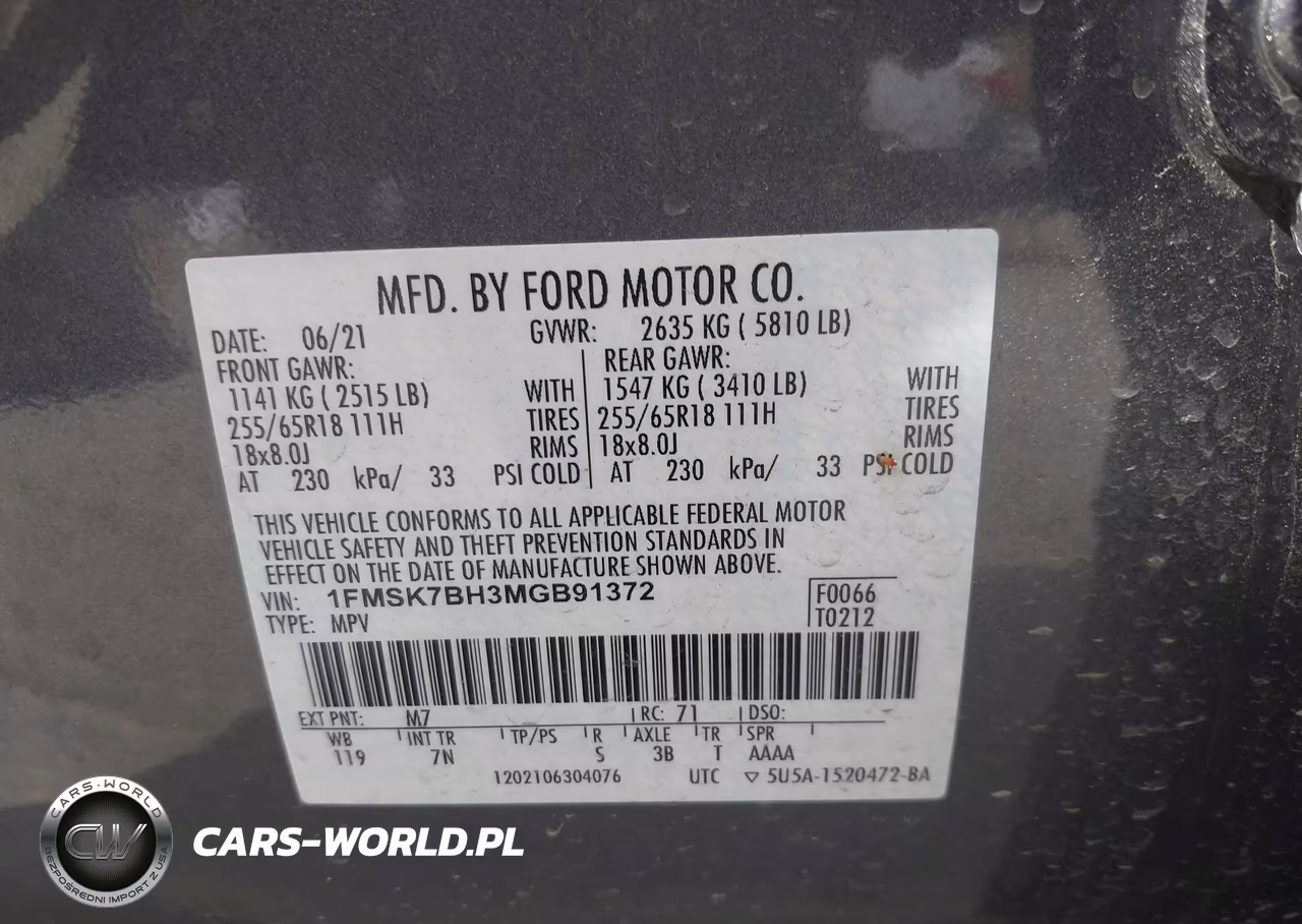 2021 Ford Explorer VIN:1FMSK7BH3MGB91372 - 9