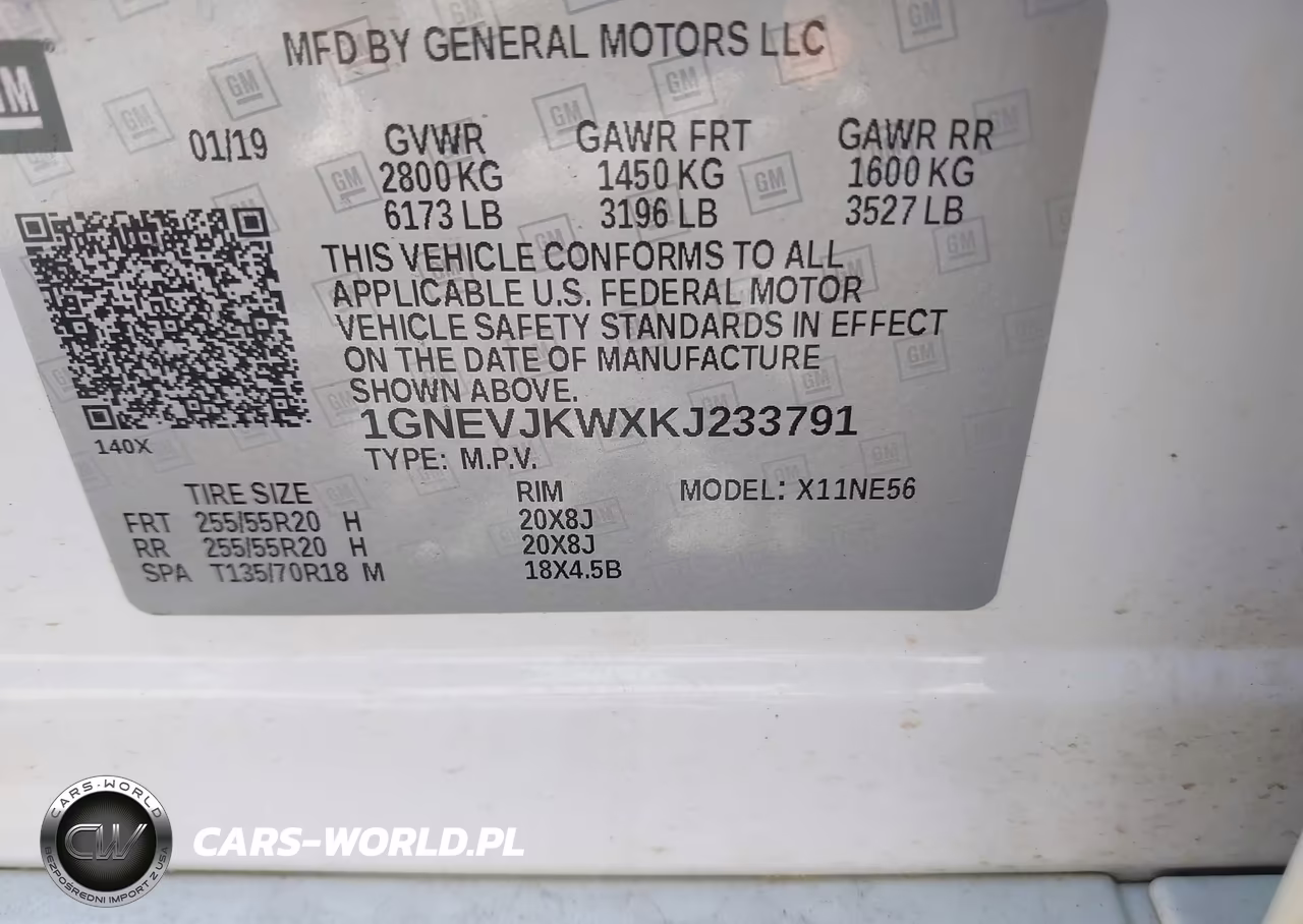2019 Chevrolet Traverse High Country VIN:1GNEVJKWXKJ233791 - 9