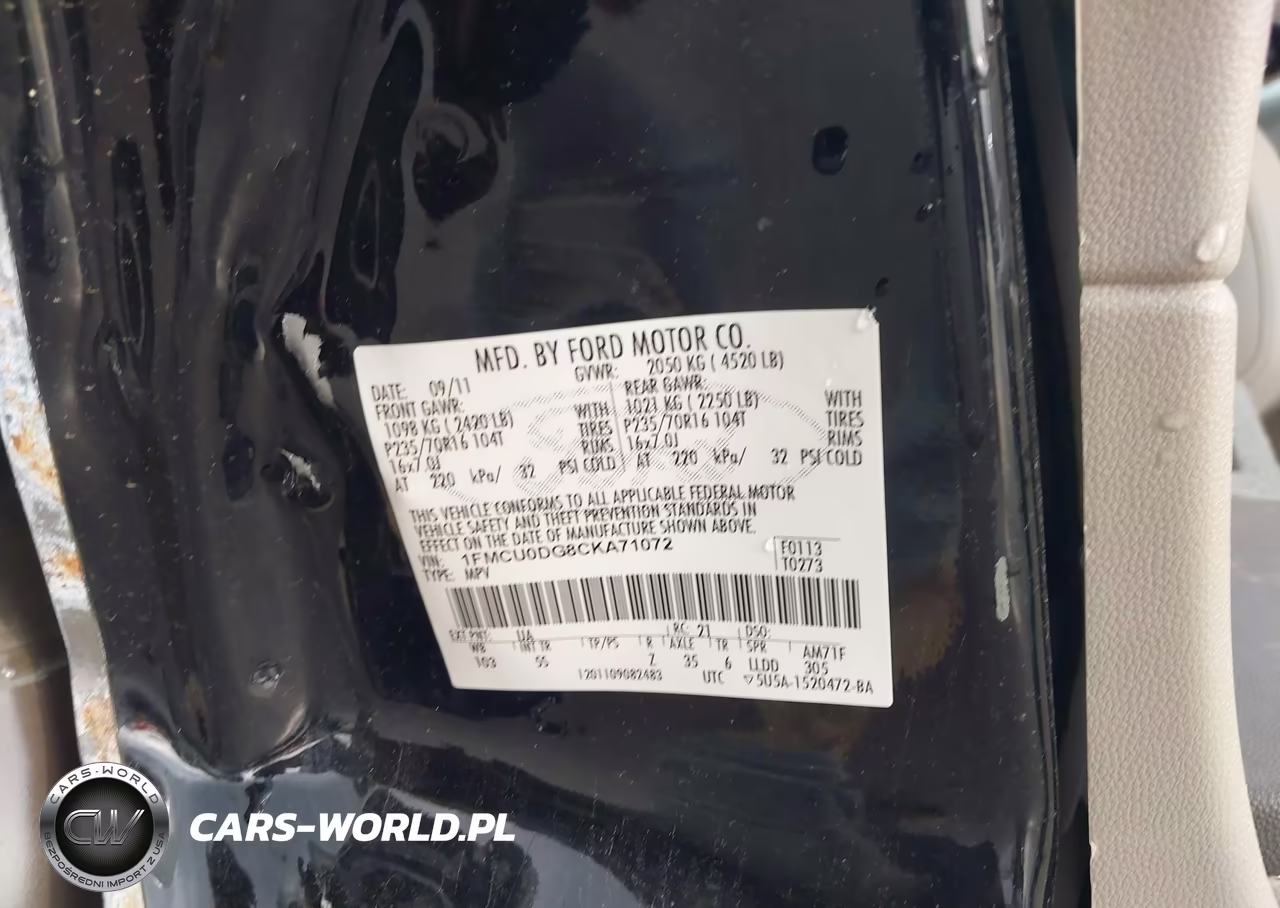 2012 Ford Escape Xlt VIN:1FMCU0DG8CKA71072 - 9