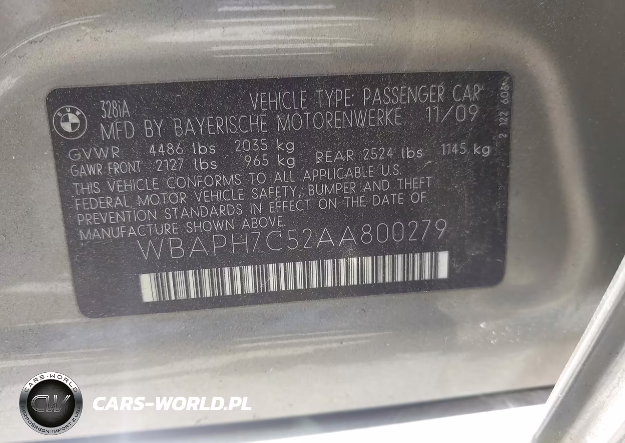 2010 BMW 328I VIN:WBAPH7C52AA800279 - 9