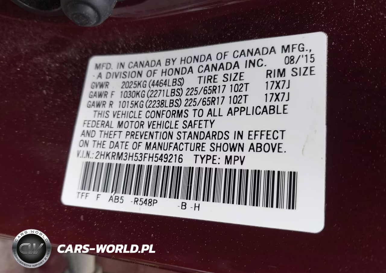 2015 Honda Cr-V Ex VIN:2HKRM3H53FH549216 - 9