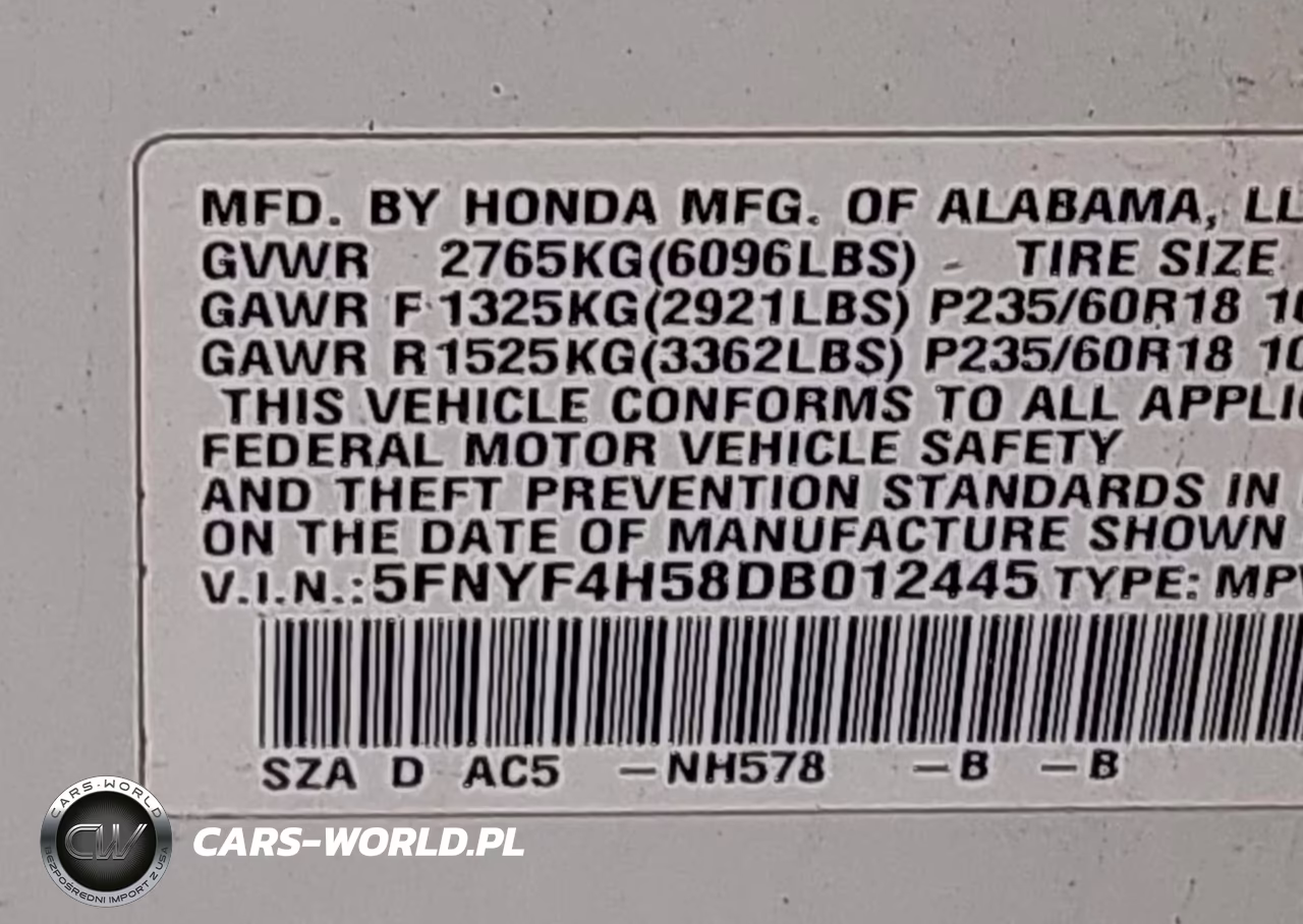 2013 Honda Pilot Ex-L VIN:5FNYF4H58DB012445 - 9