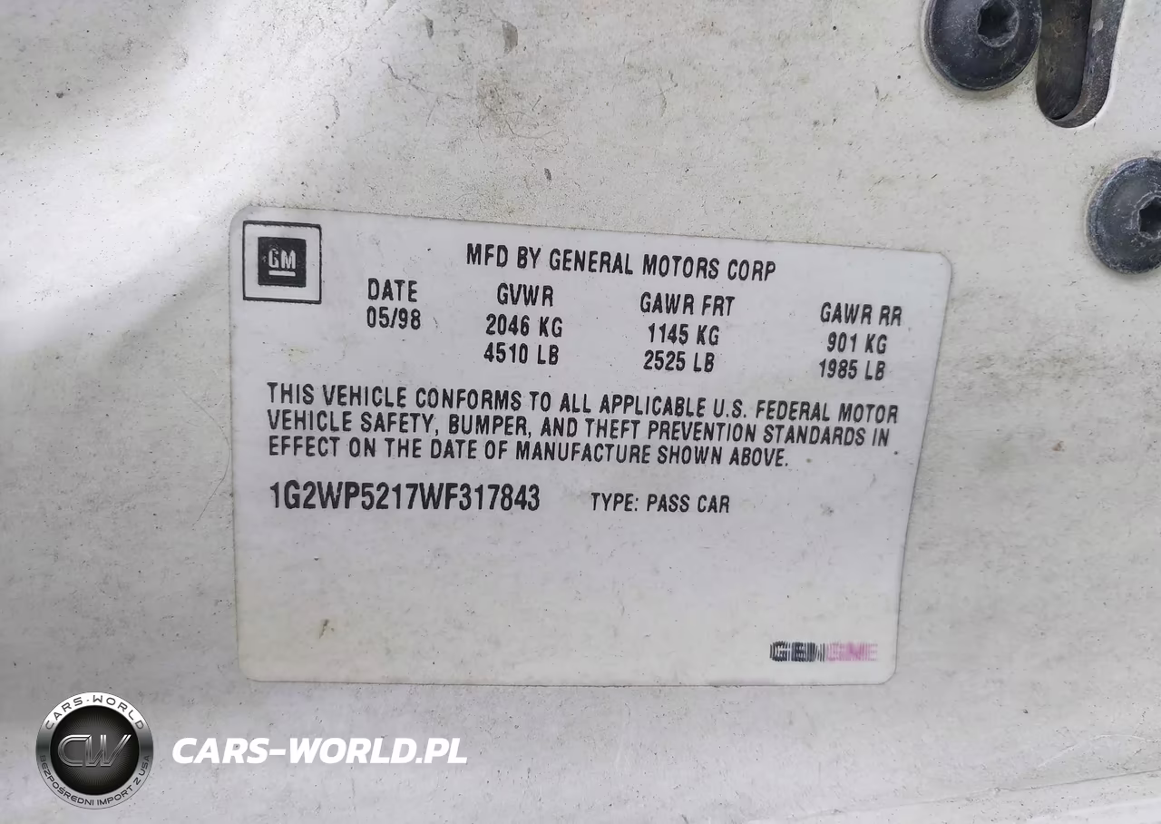 1998 Pontiac Grand Prix Gt VIN:1G2WP5217WF317843 - 9