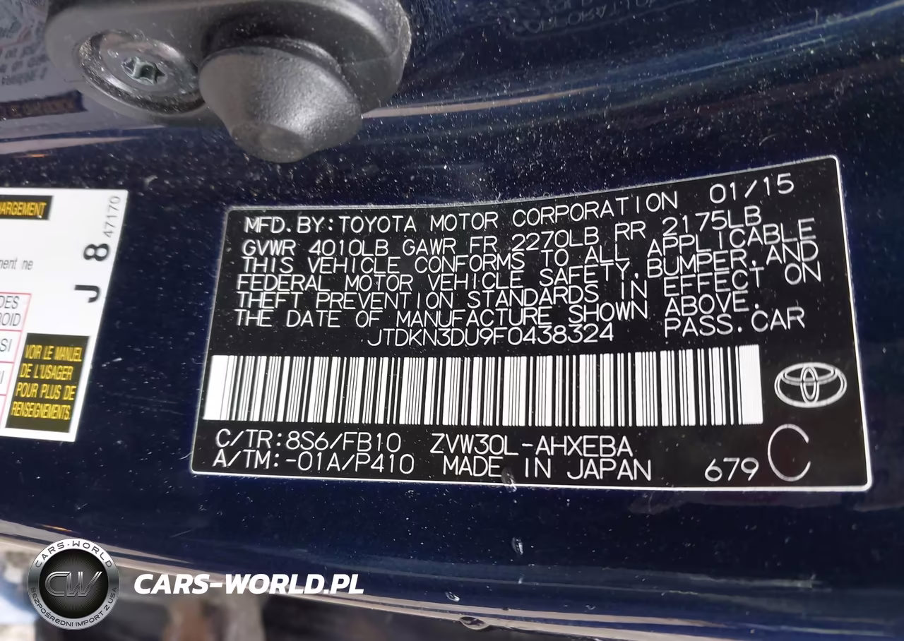 2015 Toyota Prius Three VIN:JTDKN3DU9F0438324 - 9