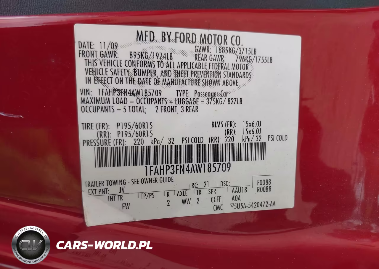 2010 Ford Focus Se VIN:1FAHP3FN4AW185709 - 9