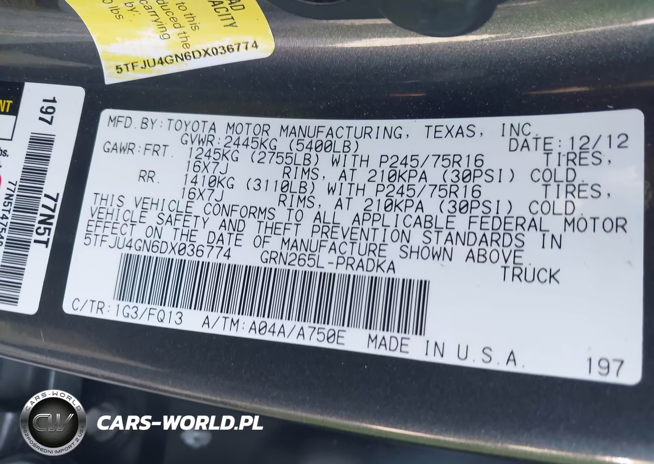 2013 Toyota Tacoma Prerunner V6 VIN:5TFJU4GN6DX036774 - 9