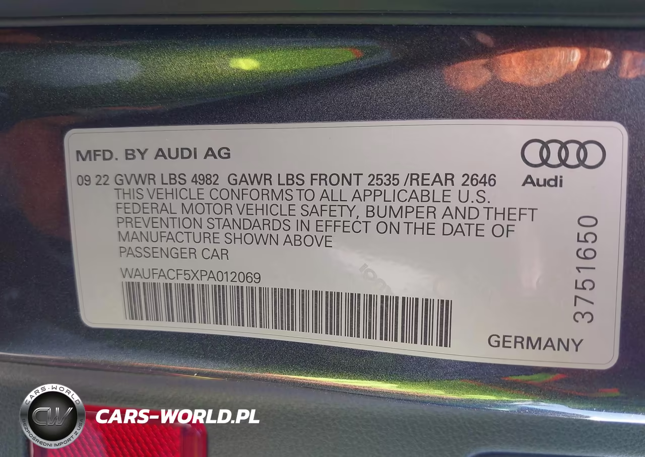 2023 Audi A5 Sportback Premium Plus 45 Tfsi S Line Quattro S Tronic VIN:WAUFACF5XPA012069 - 9