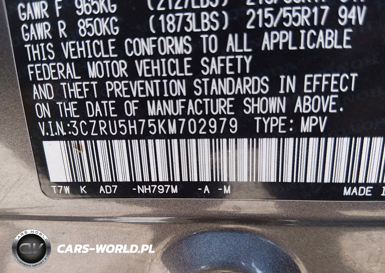 2019 Honda Hr-V Ex-L VIN:3CZRU5H75KM702979 - 9