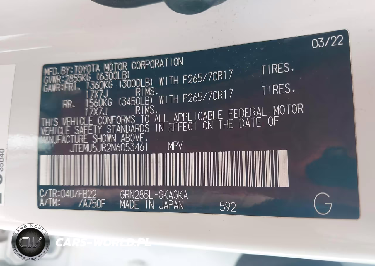 2022 Toyota 4Runner Sr5 VIN:JTEMU5JR2N6053461 - 9