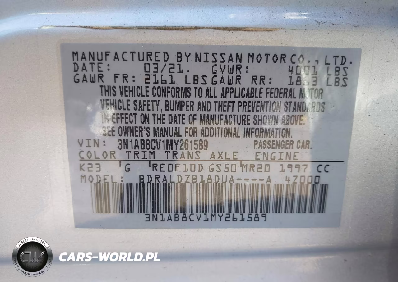 2021 Nissan Sentra Sv Xtronic Cvt VIN:3N1AB8CV1MY261589 - 9