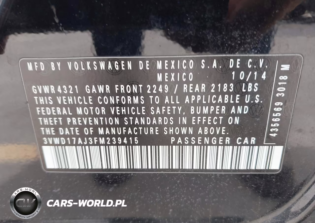 2015 Volkswagen Jetta 1.8T Se VIN:3VWD17AJ3FM239415 - 9