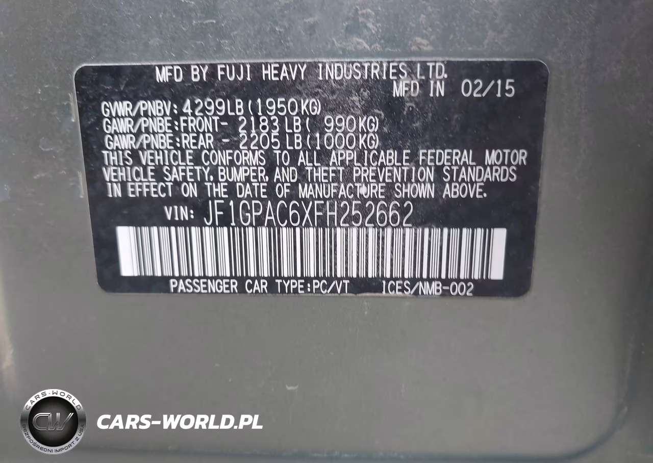 2015 Subaru Impreza 2.0I Premium VIN:JF1GPAC6XFH252662 - 9