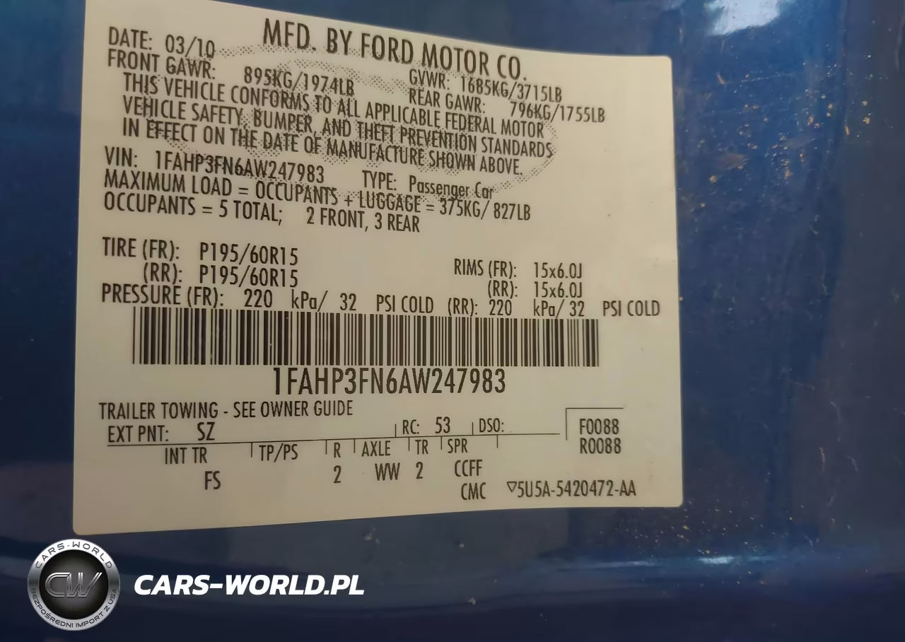 2010 Ford Focus Se VIN:1FAHP3FN6AW247983 - 9