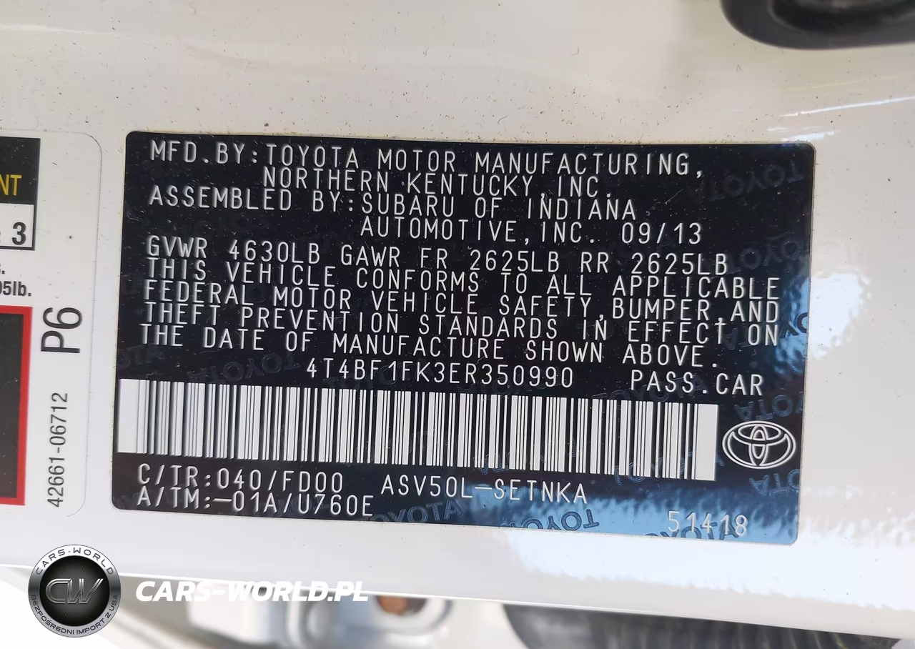 2014 Toyota Camry Le VIN:4T4BF1FK3ER350990 - 9